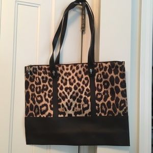 NEW Lamarthe leopard print tote w/ leather handles